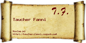 Taucher Fanni névjegykártya